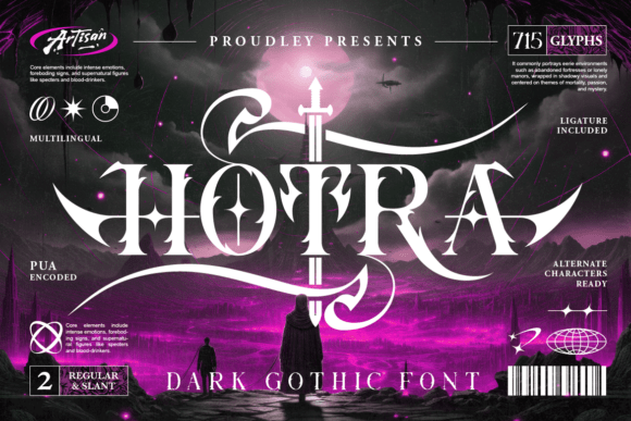 Hotra: Crafting a Powerful Brand Identity with Dark Gothic Typography