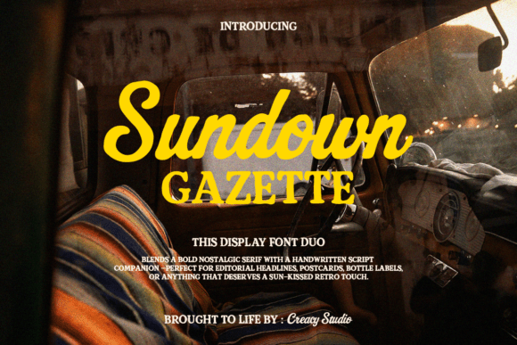 Sundown Gazette Duo: A Vintage Font Pairing with Soul